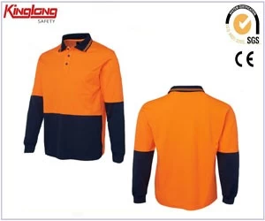 Chiny Hi Vis Krótki rękaw BHP Polo T Shirt, HI VIS Cotton Comfort Koszulka Tee Top High Visibility odzież robocza producent