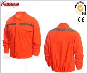 Čína Hi viditelnost oděvy s dlouhými rukávy Safety Jacket, Zářivka oranžový bezpečnostní bunda výrobce