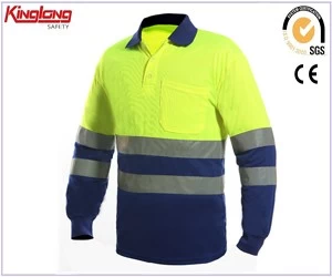 China Roupas com combinação de cores de alta visibilidade, camisa fluorescente de mangas compridas fabricante