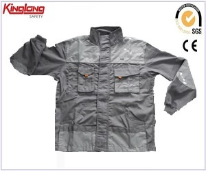 China Hoge kwaliteit jas, werkkleding heren jas van hoge kwaliteit, grijze kleur canvas werkkleding heren jas van hoge kwaliteit fabrikant