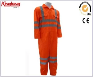 China High Visibility Coverall, TC 65/35 Fabric High Visibility Coverall,Industry Uniform TC 65/35 Fabric High Visibility Orange Coverall manufacturer