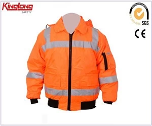 Čína Vysoce viditelný oranžový zimní kabát Polstrovaná bunda Ochranný oděv OOP Pracovní oděv Pracovní oděv výrobce