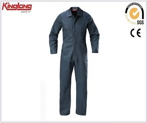 China Macacão de roupas de trabalho azul marinho de alta qualidade, tecido de algodão novo design uniforme de macacão de trabalho fabricante