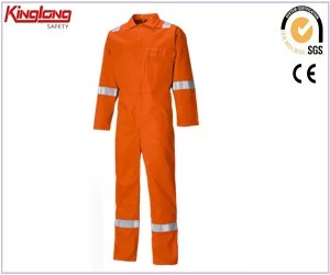 China High visibility high quality cheap orange unisex coverall overall with safety reflective tapes manufacturer