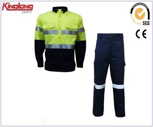 China Hivi shirt and pants cotton fabric workwear,Hi vis working clothing for sale manufacturer
