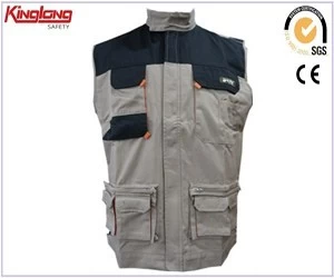 China Hot sale workwear mens multi-function vest,Polyester cotton t/c working waistcoat for sale manufacturer