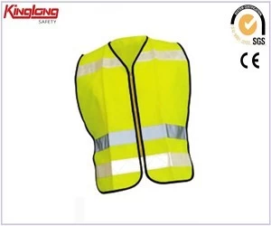 Čína Žlutá výprodejová vesta s reflexními páskami, pánská vesta oblíbeného stylu bez rukávu výrobce