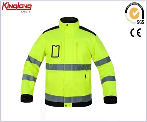 China Mens Fluorescent Workwear Jacket High Visiablity Winter Coat manufacturer