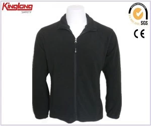 China Mens cheap micro polar fleece jacket, Custom logo mens cheap micro black polar fleece jacket manufacturer