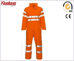 China Mens work garments coverall design overalls uniforms with reflective tapes for working manufacturer