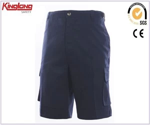 porcelana Pantalones cortos cargo de verano industrial azul marino, pantalones casuales con 6 bolsillos laterales fabricante