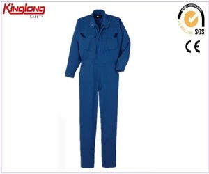 China Navy blue safety durable antiwear workwear coverall with overall design manufacturer