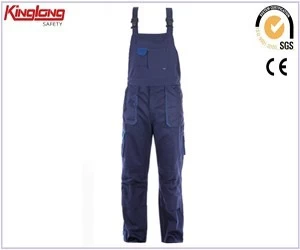 Čína Námořnická modř jednoduchý design pracovní kalhoty s náprsenkou, bryndák vysoce kvalitní výrobce z Číny výrobce