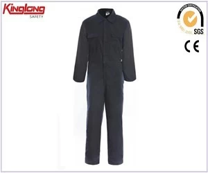 الصين New arrival  chest pockets full cotton black coverall,long sleeves high quality coverall الصانع