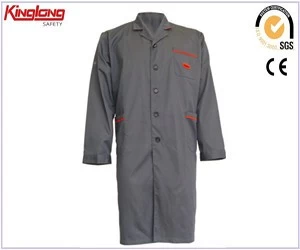 China New arrival comfort advanced material long coat, 65%poly35%cotton durable long coat manufacturer