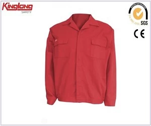porcelana Nueva chaqueta roja de diseño de moda de llegada, chaqueta de mercado de Europa 65% poly35% cotton fabricante