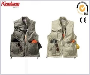 China New arrival high quality white vests, fashion design polycotton fabric vest manufacturer