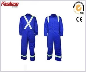 الصين New arrival long sleeves reflective coverall, elastic waist popular blue coverall الصانع