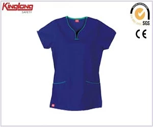 China Novos uniformes unissex de moda feminina, uniformes funcionais azuis de estilo popular fabricante