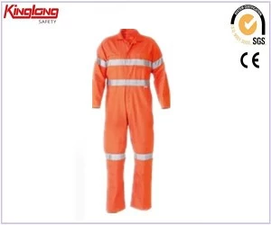 China New design long sleeves orange workwear coverall with reflector manufacturer