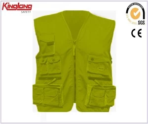 China Nieuw design unisex vest van hoge kwaliteit, vest zonder mouwen met meerdere zakken fabrikant