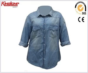 Chiny Nowy zaprojektowane koszula denim dostawca Chiny, Chiny odzieży producentem 100% bawełna Koszula Jeans producent