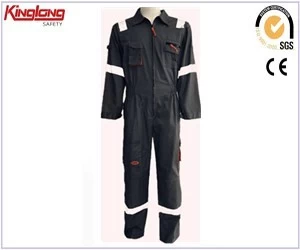 China New look multi pockets gray work coveralls,China manufacturer high quality mens coverall manufacturer
