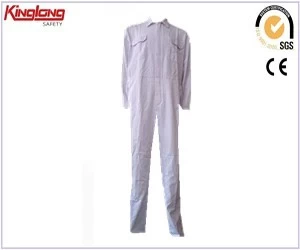China New style high quality fashionable coverall, 65%poly35%cotton fabric white coverall manufacturer