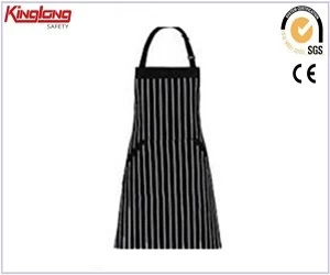 China New style stripes fashionable womens apron, high quality kitchen cooking apron manufacturer