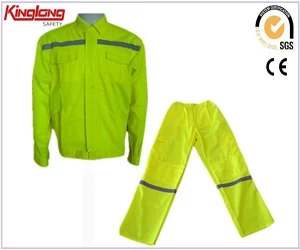 Chiny Nowa odzież robocza odblaskowa fluorescencyjna garnitur, nowe ubranie robocze fluorescencyjne odblaskowe mężczyzn garnitur ubrania robocze mundur bezpieczeństwa ruchu drogowego producent
