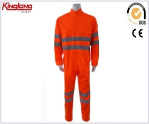 Chiny Jeden kawałek odblaskowe kombinezony odzież robocza, Profesjonalne hi vis pomarańczowy fluorescencyjny jeden kawałek odblaskowe kombinezony odzież robocza producent