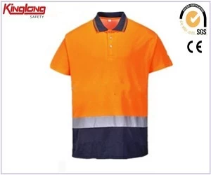 Kiina Orange kesällä kulumista Hei visbility poolopaita, kuuma myynti tyyli hivi paitoja myynnissä valmistaja