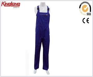 China Plus size top quality working bib pants,Workwear bib pants chest pocket with metal zipper manufacturer