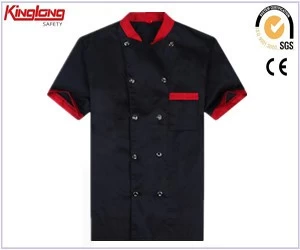 Čína Čínaworkwear dodavatel-Polycotton Chef Coat Restaurace Uniform Chef Coat Krátký rukáv Restaurace Uniform Chef Coat výrobce