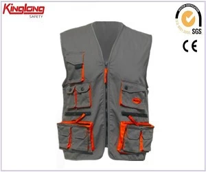 China Popular  European style grey vest on hot sale, 100%polyester durable vest with 240gsm manufacturer