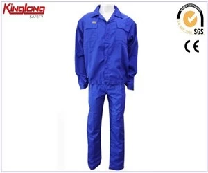 China Professional design bright blue new working jacket and pants,China manufacturer supply workwear suit manufacturer