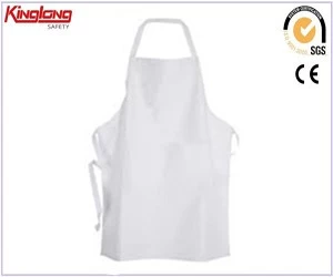 China Promotional Customized Cooking Aprons ,100%Cotton  White Chef Aprons With Pockets manufacturer