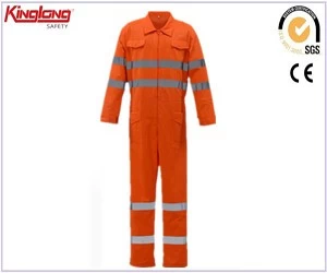porcelana Overol de ropa de trabajo de seguridad, overol de ropa de trabajo de seguridad con reflector, overol de ropa de trabajo de seguridad de polialgodón de manga larga con reflector fabricante