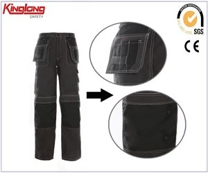 China calças de carga da indústria de bolso de segurança múltiplos, calças de trabalho ásperas com reforço de joelho fabricante