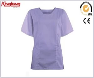 China Spring hot style womens fashion design scrubs, soft material purple sleeveless scrubs manufacturer