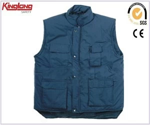 China Suitable warm cotton winter safety vest,High quality men's workwear vest for sale manufacturer