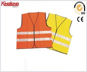 Čína Letní ochranná vesta proti zaplavení, reflexní pásky 100% polyesterová pletená oranžová vesta výrobce