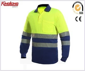 China Summer wear working reflective tape uniform,Mens working shirt light color hivi shirts manufacturer