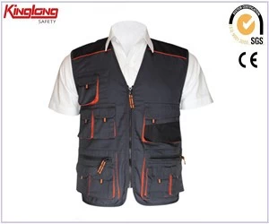porcelana Top sales work wear vest fishing waistcoat with mulit pockets for man fabricante