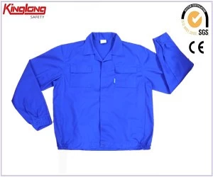 Čína Keprová pracovní bunda, modrá pánská keprová pracovní bunda, tovární 100% bavlněná modrá pánská keprová pracovní bunda výrobce