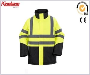 China Wholesale Waterpoof Orange High visibility Reflective Winter Safety Jacket manufacturer