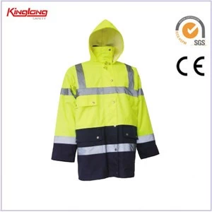 China Winter safety jacket，Winter parka coat，Factory price cheap men reflective clothes high visibility winter safety jacket fabricante
