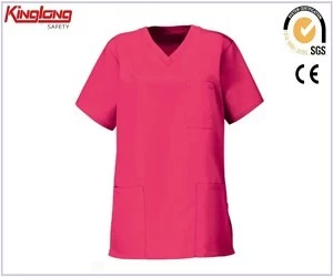 Chiny Women's hospital wear medical uniform price,Polyester cotton fabric nursing scrubs for sale producent