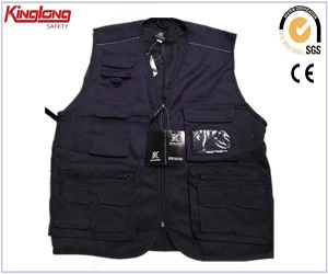 China Work Safety Vest,Polyester Navy Work Safety Vest,Multi Pockets Polyester Navy Work Safety Vest manufacturer