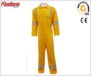 China Work uniform high quality men's working coveralls,Yellow fluro coveralls china supplier manufacturer